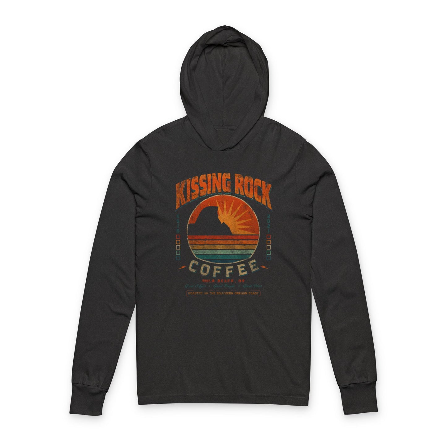 Hooded Long Sleeve Tee — Retro Sunrise