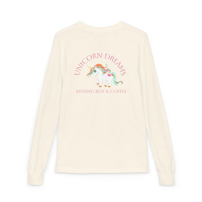Youth Long Sleeve Tee — "Unicorn Dreams" Kids Graphic Shirt
