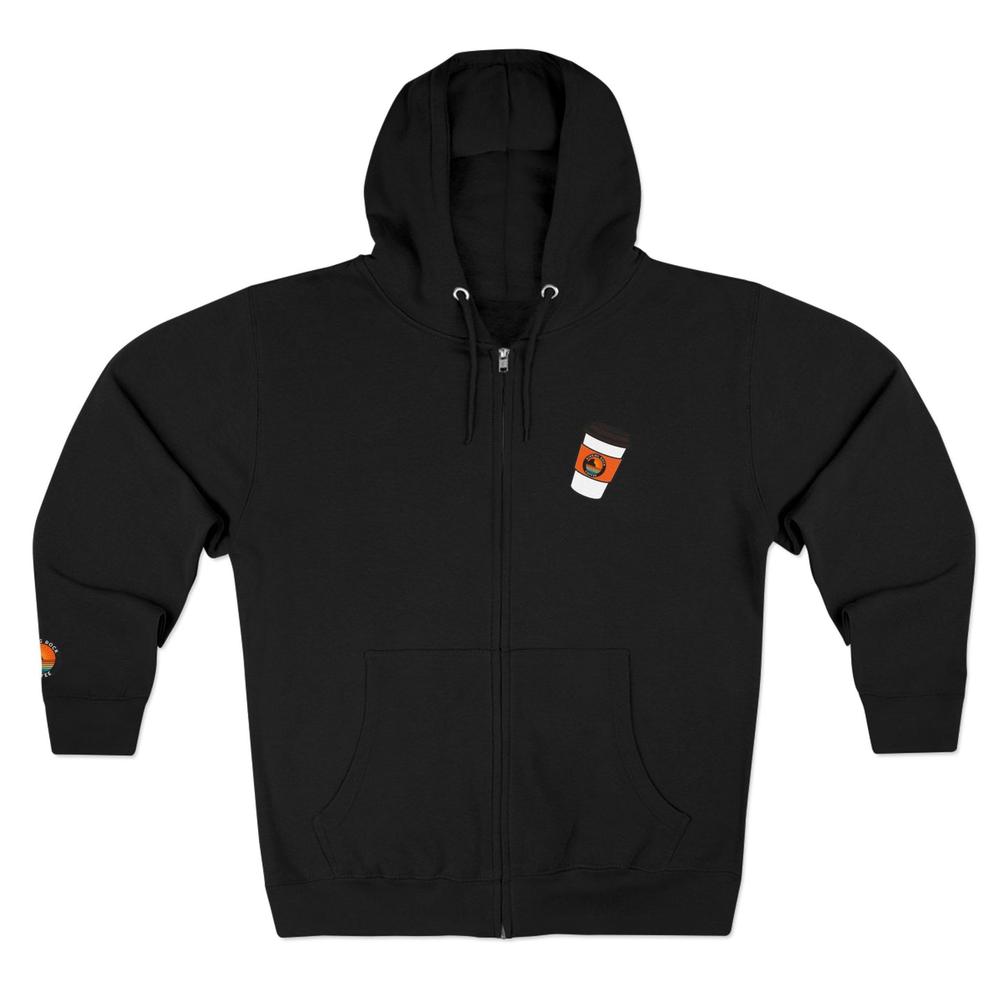 Coffee Addict Zip Hoodie — "What If Coffee Is Actually Addicted To Me?" Burgundy Zip-Up