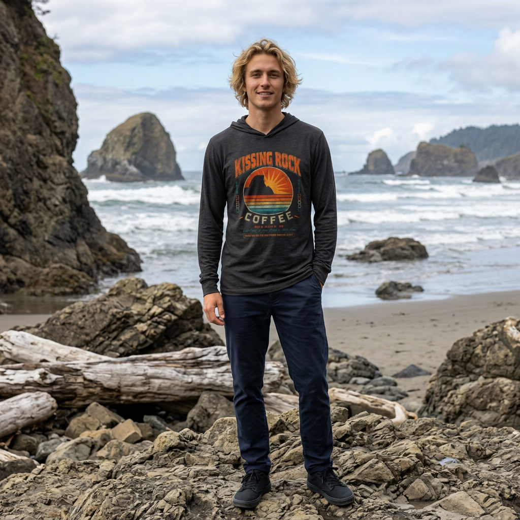 Hooded Long Sleeve Tee — Retro Sunrise