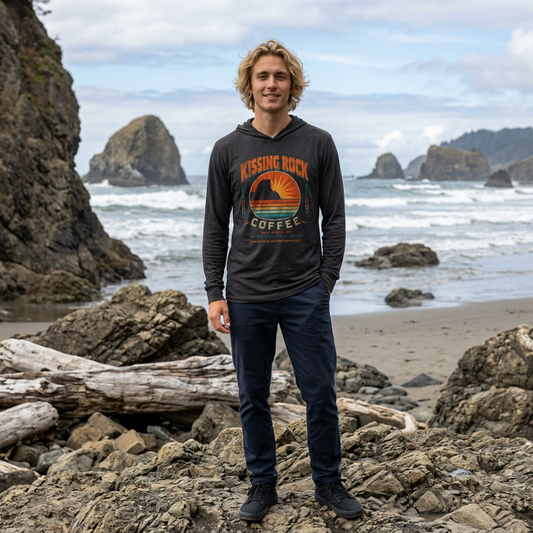 Hooded Long Sleeve Tee — Retro Sunrise