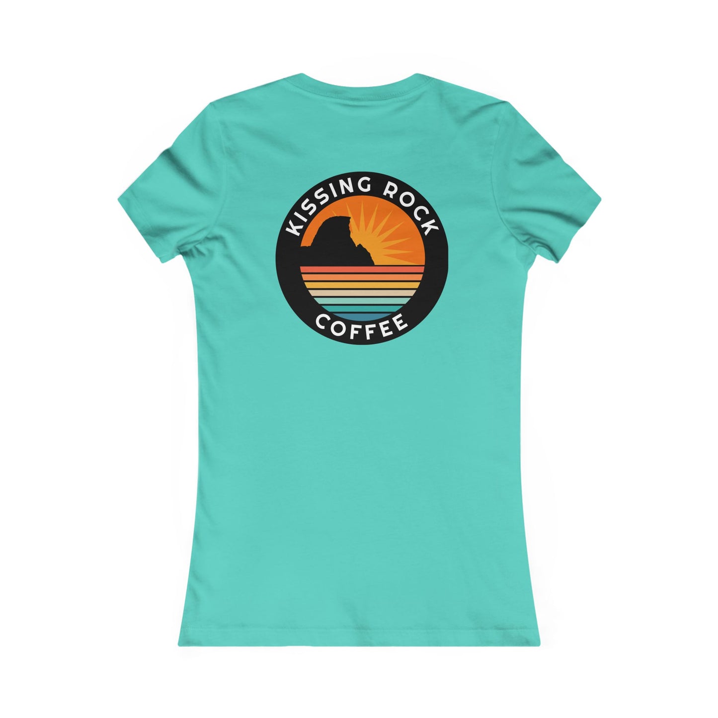 Kissing Rock Coffee Women's Tee – Retro Sunset Logo Tee