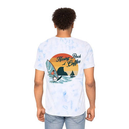 Soft Style Surf Design Tie-Dyed T-Shirt