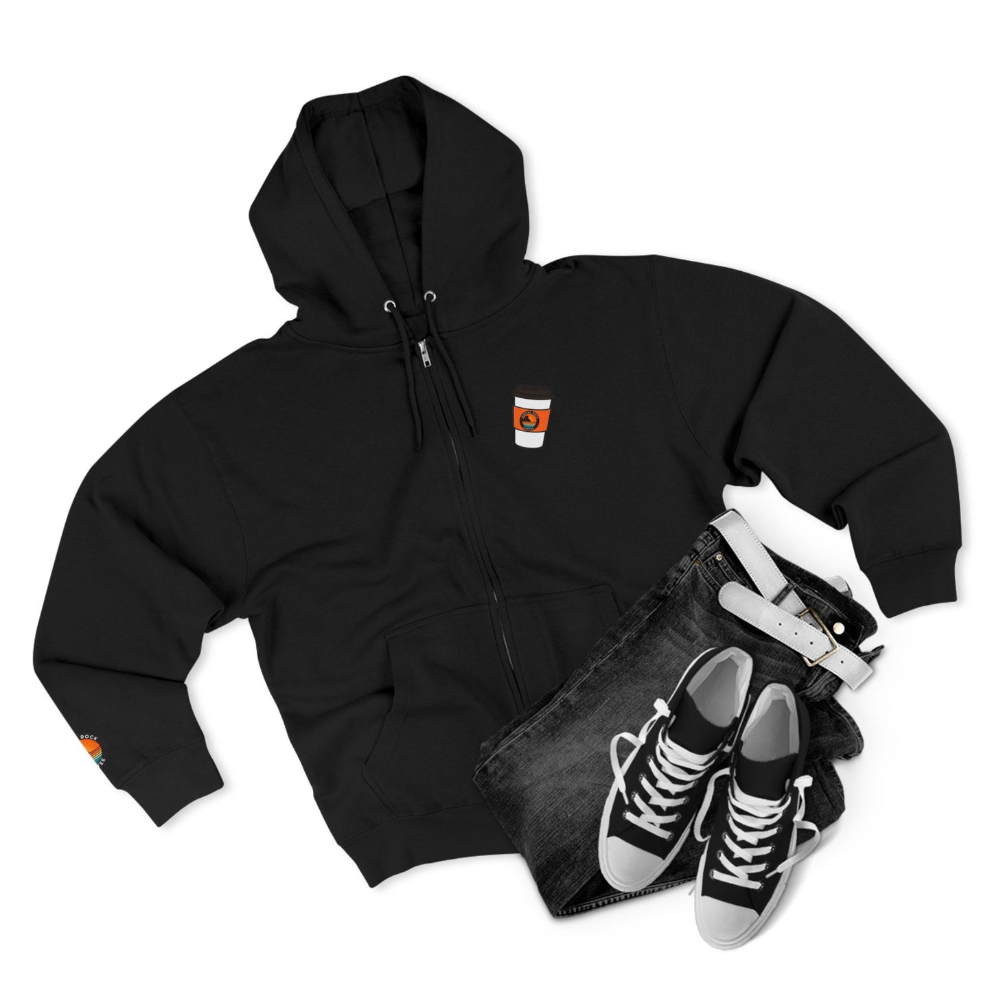 Coffee Addict Zip Hoodie — "What If Coffee Is Actually Addicted To Me?" Burgundy Zip-Up